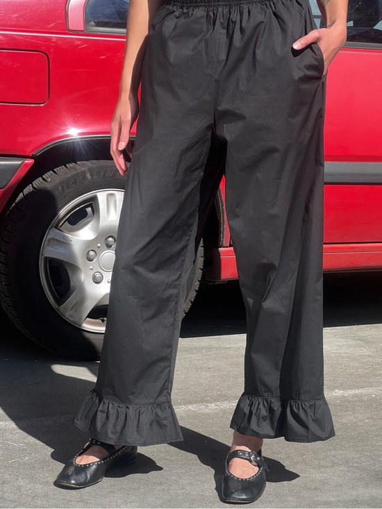 A Bronze Age Pants - A Bronze Age - Black Ruffle Party Pants - Size Small